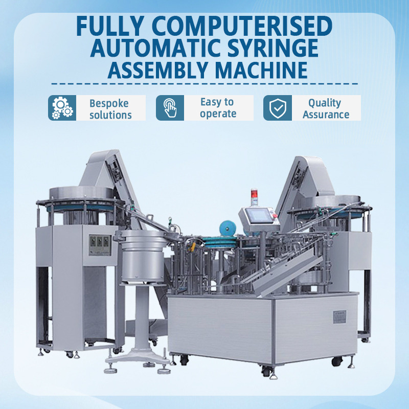 Fully automatic computer-controlled syringe assembly machine
